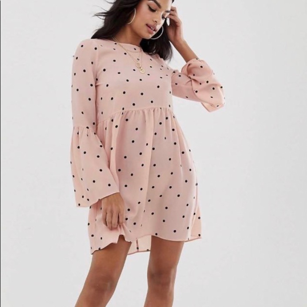 ASOS Fluted Sleeve Smock Mini Dress NWOT